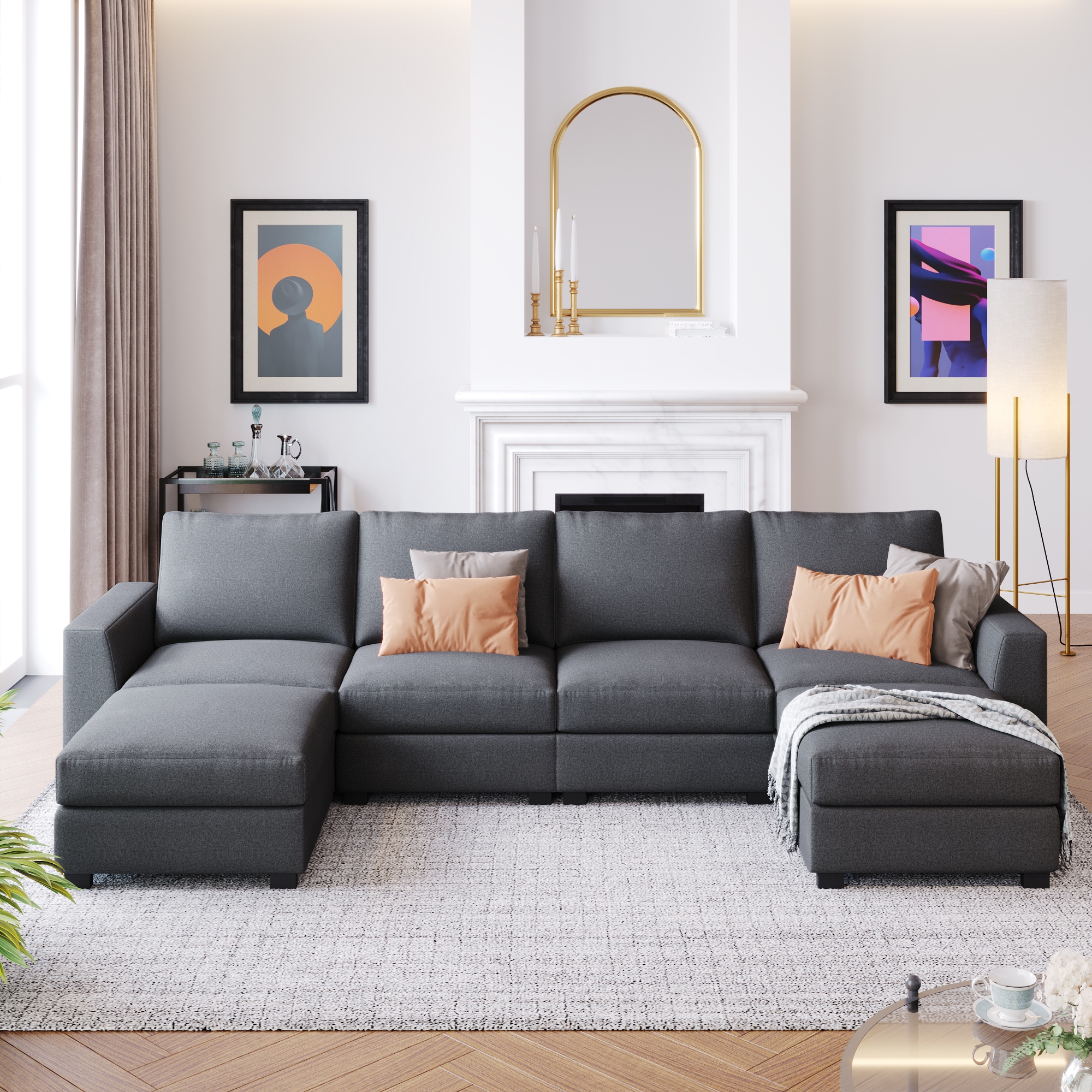 100 couch with chaise deals